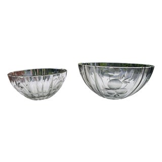 Art Deco Glass Serving Dishes from Hadeland Glassworks, 1930s, Set of 2 For Sale