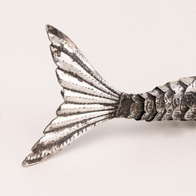 Vintage Mexican Novelty Articulated Fish in Alpaca Silver, 1950s For Sale - Image 14 of 17