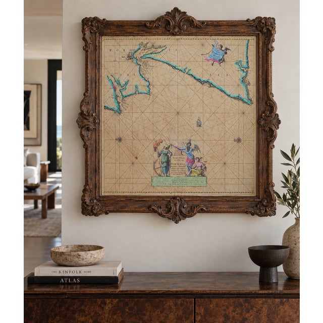 Hand-Colored Nautical Chart of Portugal by Johannes Van Keulen, 1690 For Sale - Image 12 of 14