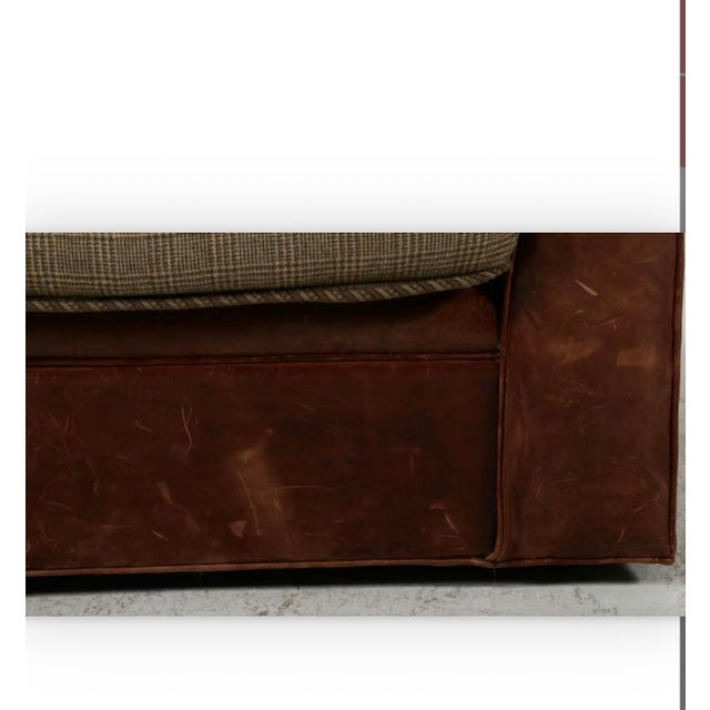 Ralph Lauren Leather and Plaid Sofa For Sale - Image 11 of 11