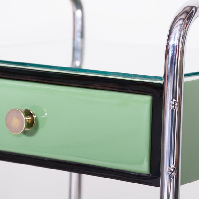 Bauhaus Side Tables in Chrome-Plated Steel and Wood, Czech, 1930s, Set of 2 For Sale - Image 14 of 18