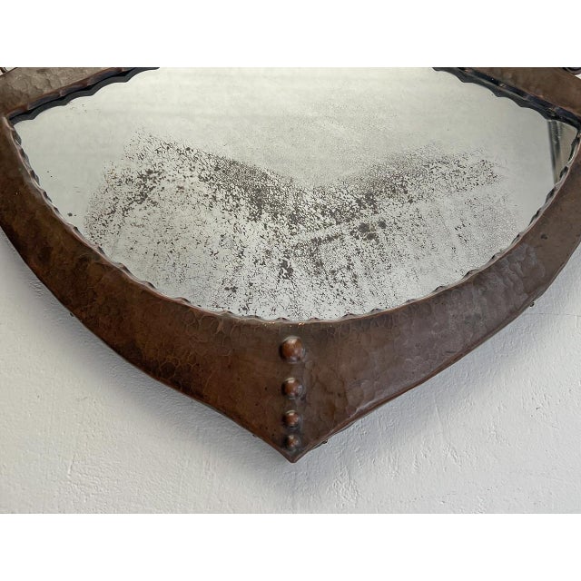 Arts & Crafts Dutch Hammered Copper Wall Mirror, 1910s For Sale - Image 12 of 18