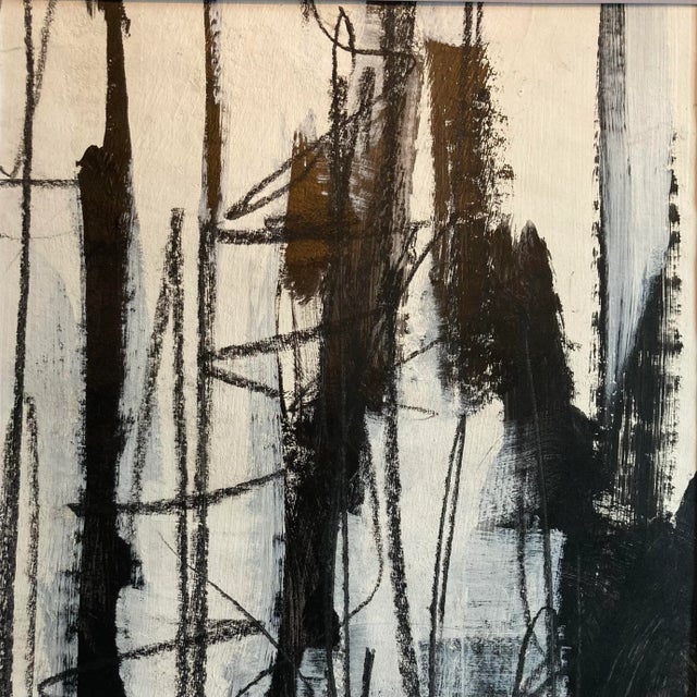 Mid-Century Modern Original Contemporary Mid Century Modern Style "Abstract #2" Painting on Paper by Stephanie Cate For Sale - Image 3 of 5