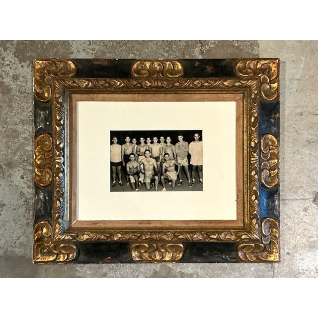 Early 20th Century Vintage Ornate Wood Frame With Harvard Yacht Club Team Photo For Sale - Image 5 of 12