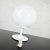 White 1960s Mid Century Modern Table Lamp Stemlite by Bill Curry for Design Line With Opaque White Glass Ball Shade For Sale - Image 8 of 13
