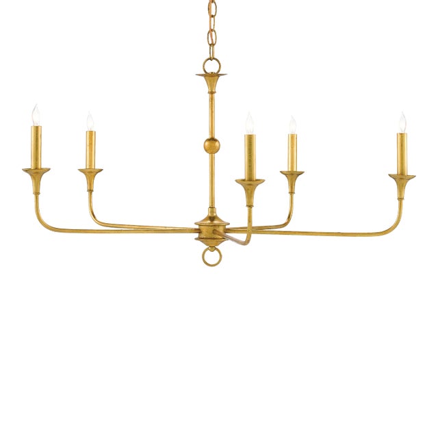 Currey & Company Nottaway Gold Small Chandelier For Sale