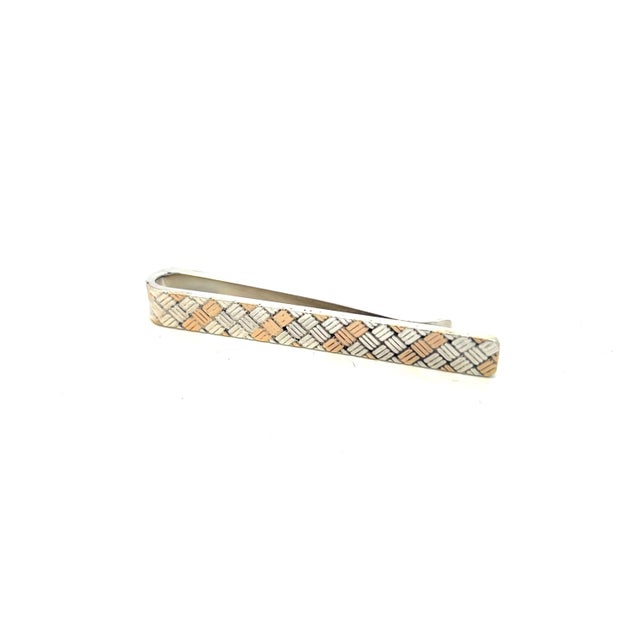 1990s Tiffany & Co Estate Money Clip Tie Pin Sterling Silver + 14K Gold For Sale - Image 9 of 12