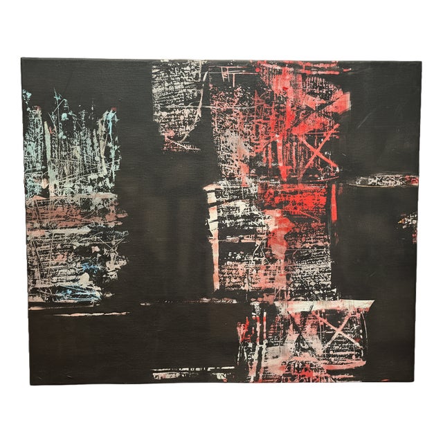 Giorgio Celiberti, Composition, Tempera on Large Canvas, 2000 For Sale