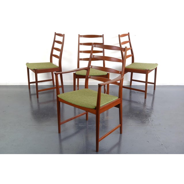 Set of 4 Mid Century Danish Modern Contoured Ladder Back Dining Chairs in Teak by Torbjorn Afdal for Vamo These gorgeous...