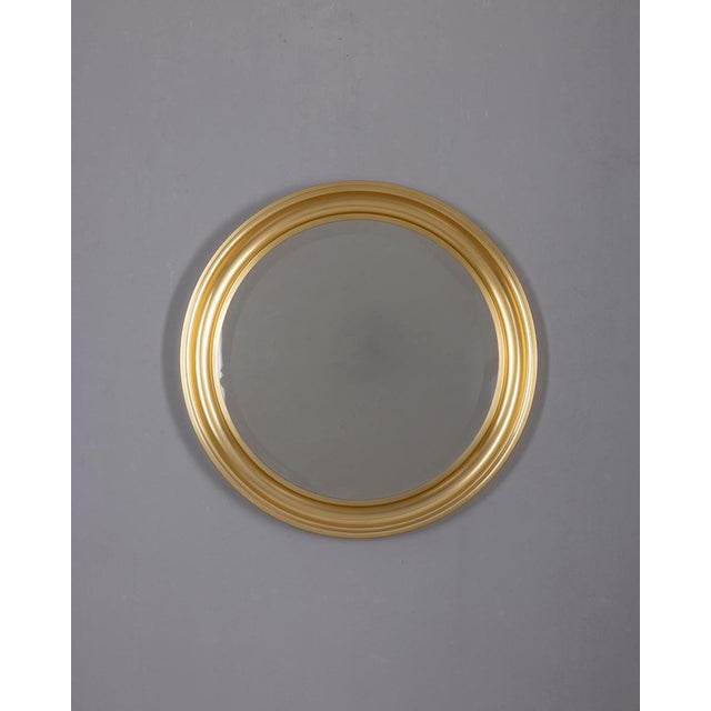 Vintage Italian Round Wall Mirror in Brass, 1970s For Sale - Image 9 of 9