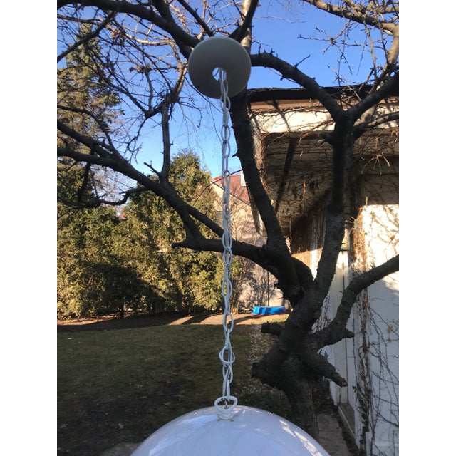 Metal 1960s Vintage Mushroom Dome Pendant For Sale - Image 7 of 8