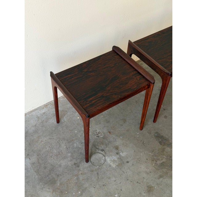 Brown Vintage Danish Rosewood Nightstands by Heltborg Møbler – Mid Century Modern Side Tables For Sale - Image 8 of 11
