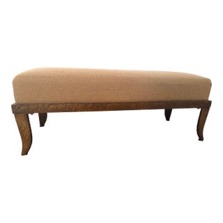 Uttermost Copper and Linen Bedroom Bench For Sale