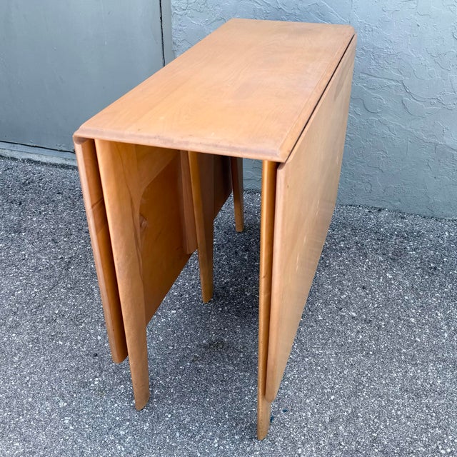 Mid-Century Modern Mid Century Modern M166 Drop Leaf Dining Table by Haywood Wakefield For Sale - Image 3 of 12