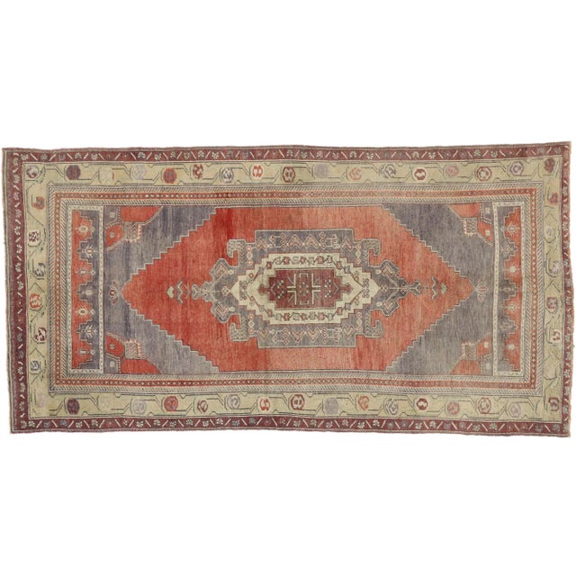 Vintage Turkish Oushak Gallery Rug, Wide Hallway Runner - 04'10 X 09'04 For Sale In Dallas - Image 6 of 7