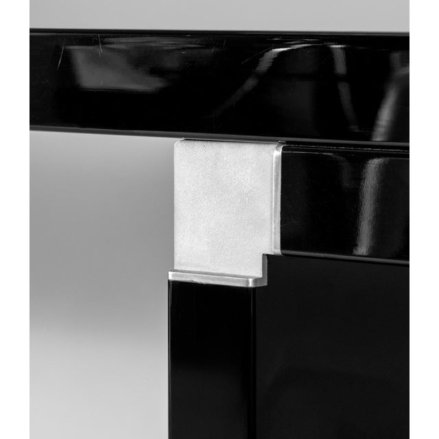 Mid-Century Modern Orseolo Console Table in Black Lacquered Wood by Carlo Scarpa for Simon-Gavina, 1972 For Sale - Image 3 of 12