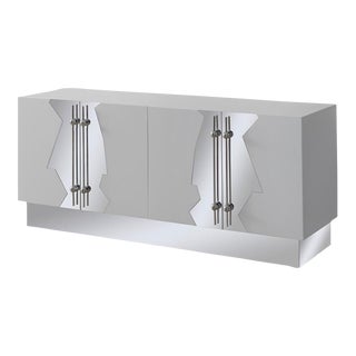 Callista Sideboard, White & Silver For Sale
