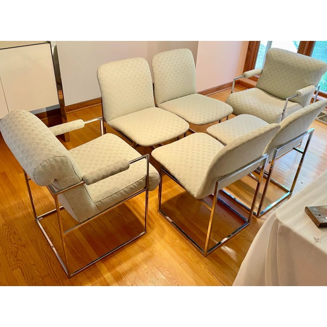 Milo Baughman "Thin Line" Style Chrome Dining Chairs - Set of 6 For Sale In Buffalo - Image 6 of 11