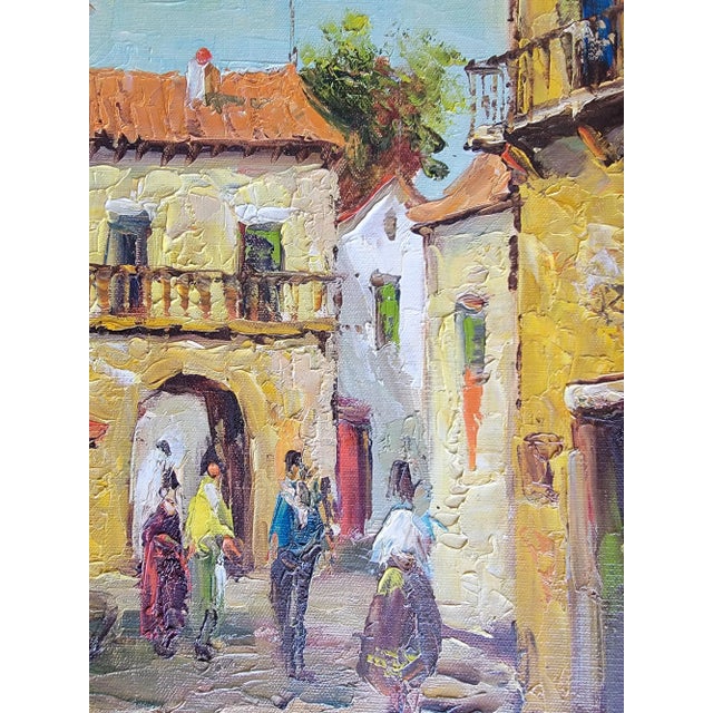 European Street Scene Street Paintings - A Pair For Sale - Image 13 of 16