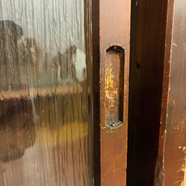 Vintage Japanese Mizuya Tansu Chest With Textured Glass and Sliding Doors For Sale - Image 15 of 18