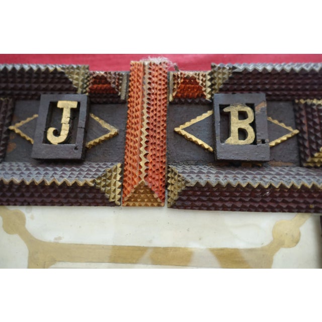 Large Tramp Art Communion Souvenir Frame For Sale - Image 6 of 8