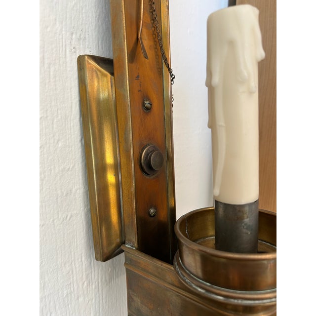 Vintage Brass Wall Sconces With New Wiring - a Pair For Sale - Image 4 of 11