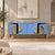 Cornflower Blue Italian Sideboard in Murano Glass and Brass from Justfurnituress SRL For Sale - Image 9 of 10