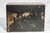 Amazing Antique Painted Faux Wood Metal Lock Strong Box With Key Home Office Decor For Sale - Image 16 of 16