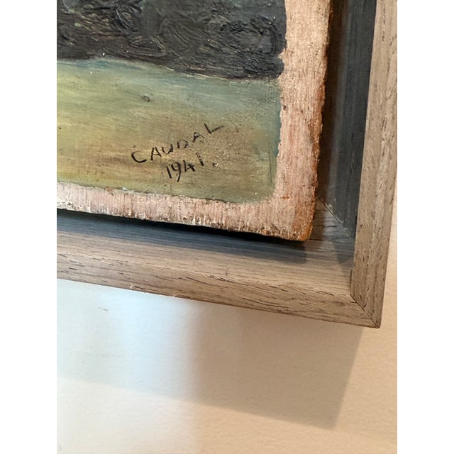 1940s French Landscape Oil on Board, Dated 1941 For Sale - Image 5 of 6