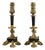 Antique French Gilt Bronze and Marble Candlesticks, 1890s, Set of 2 For Sale