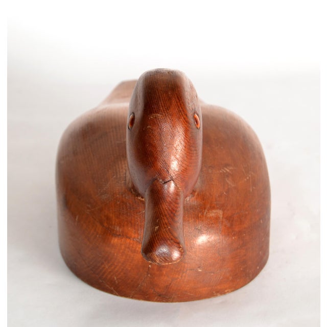 Brown Mid-20th Century Handmade Solid Wood Blue Bill Scaup Duck Arts & Crafts Period For Sale - Image 8 of 17