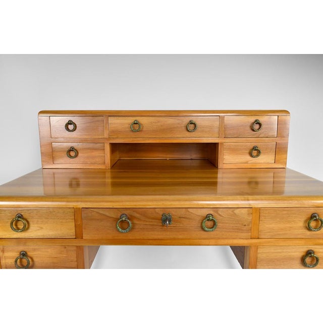 French Art Deco Walnut Desk, 1940 For Sale - Image 13 of 18