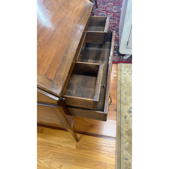 Tan Antique French Drop Down Secretary Writing Desk For Sale - Image 8 of 11