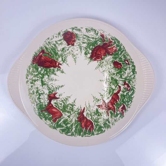 Mid-20th Century Flat Plate of Forest Animals from Edelkeramik, Grunstadt, 1950s For Sale - Image 6 of 9