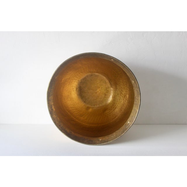 Vintage Extra Large Hammered Brass Planters Mid Century Indian Style For Sale - Image 12 of 13