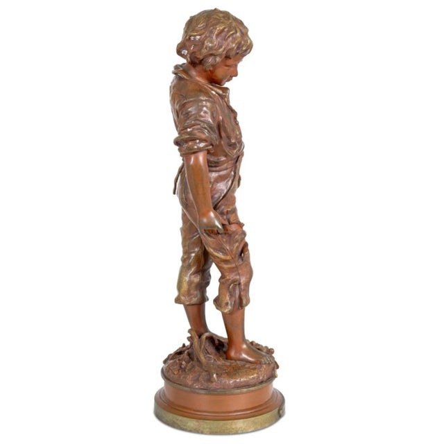 Late 19th Century Charles Anfrie "Un Accident" Patinated Bronze For Sale - Image 5 of 7