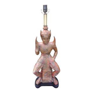 Hollywood Regency Glazed Ceramic Lamp For Sale