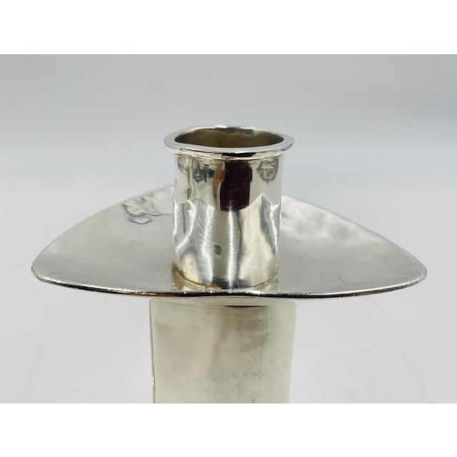 1980s Pair of Silver Plated Candle Holders by Emilia Castillo, Mexican Modernism For Sale - Image 11 of 15