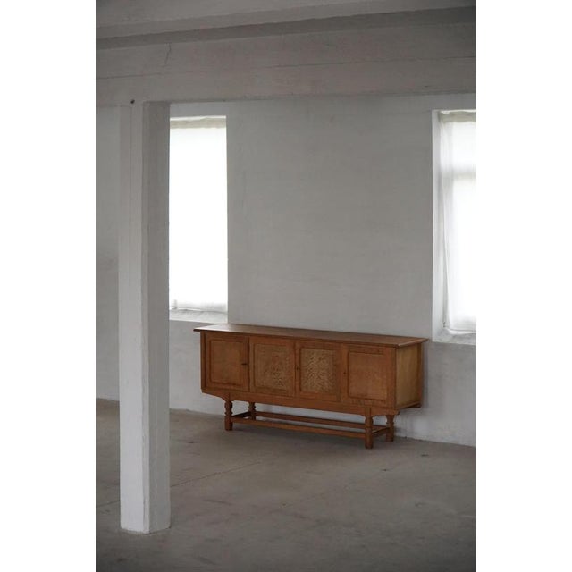 1960s Low Vintage Danish Sideboard in Oak, 1960s For Sale - Image 5 of 18