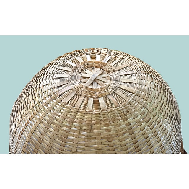 Tan Vintage Chinese Large Winnowing Basket With Handle For Sale - Image 8 of 8