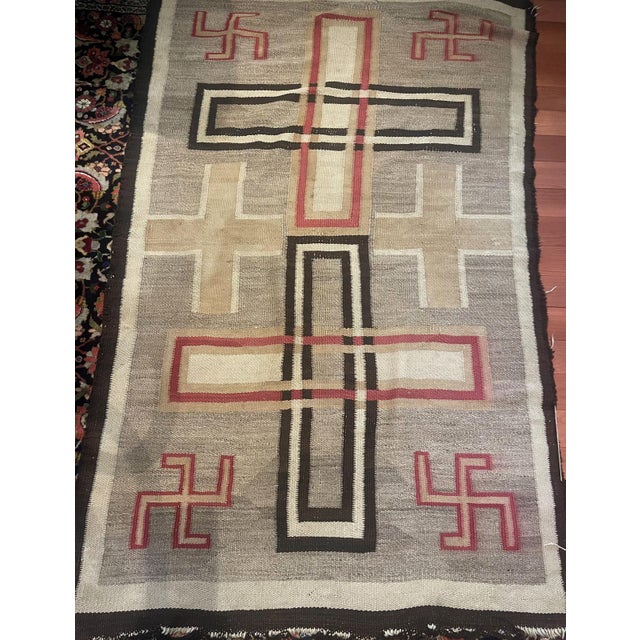 1900s, Handmade Antique Native-American Navajo Rug 3.8' X 6.1' For Sale - Image 4 of 6