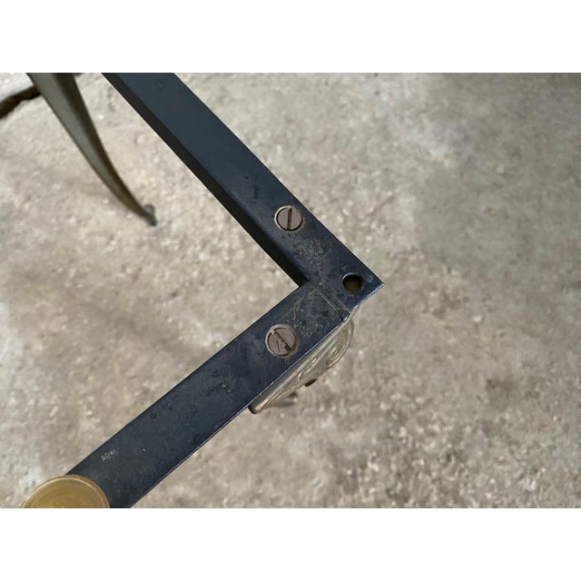 Metal Vintage Marble Coffee Table with Brass Base, 1950s For Sale - Image 7 of 13