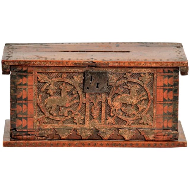 Wooden Minnekästchen Box, 15th Century For Sale - Image 11 of 11