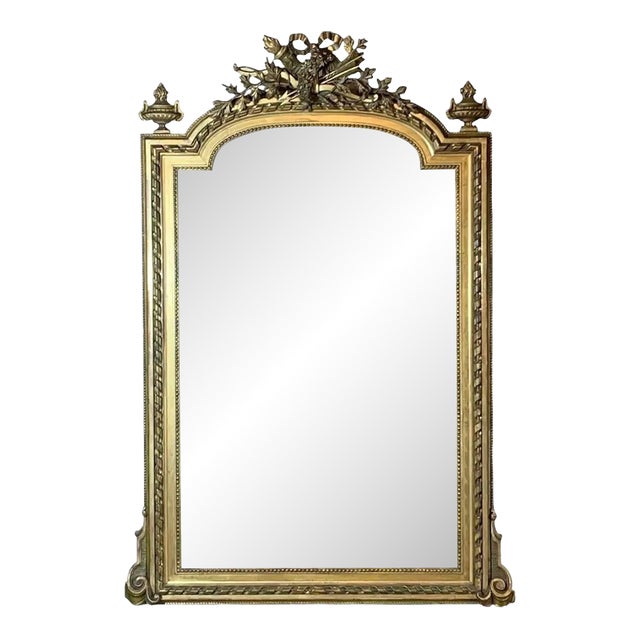 Large Louis XVI Style Giltwood Pier Mirror For Sale
