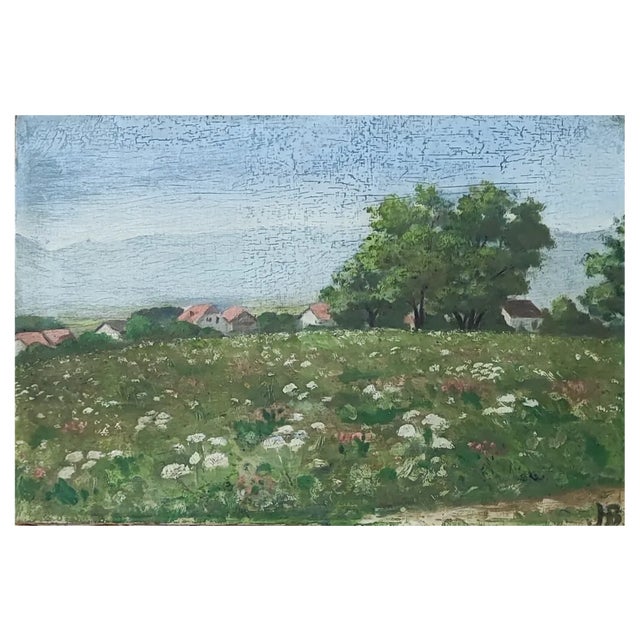 J.B. Campagne Genevoise, Where Canvas, 1920s, Oil on Canvas For Sale