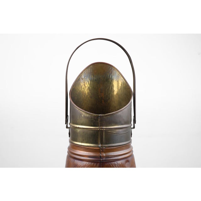 Copper Umbrella Stand with Hammered Relief of Vermeer, France, 1900s For Sale - Image 12 of 14