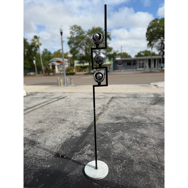 Original Eyeball Floor Lamp by Angelo Lelii for Arredoluce, 1960s Marble Base For Sale - Image 14 of 17
