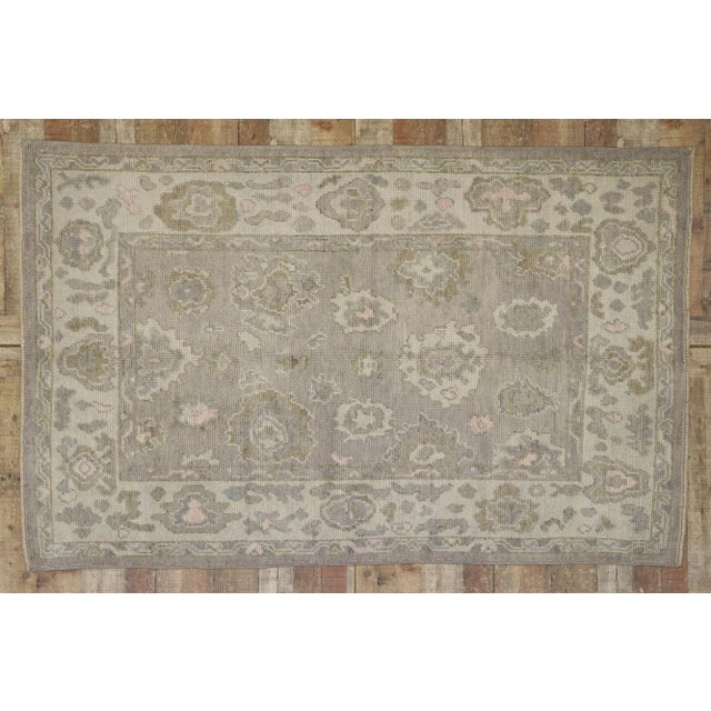 Gray Turkish Oushak Rug - 04'05 X 06'10 For Sale - Image 8 of 10