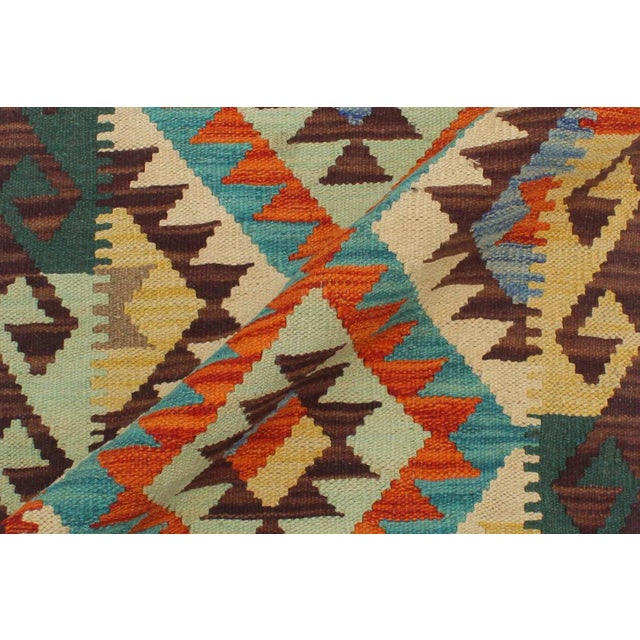 Textile 1990s Kilim Teesha Rust Brown Wool Rug - 1'11" X 3'0" For Sale - Image 7 of 7
