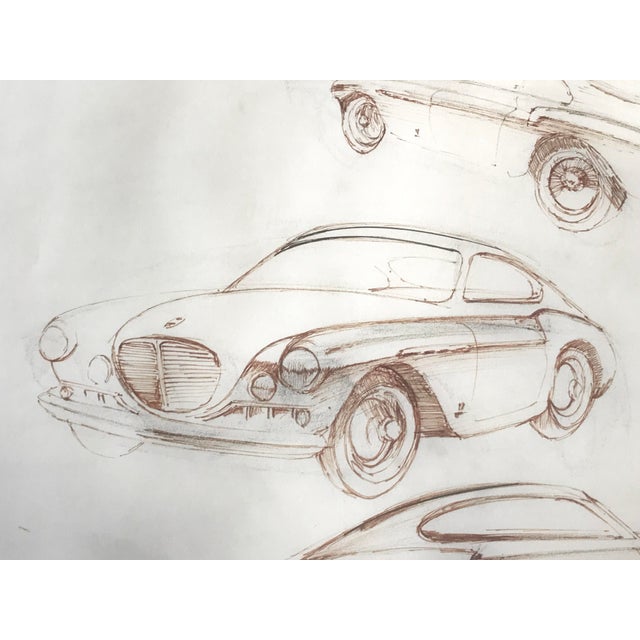 1970s Bob Grossman Original Maserati Sketch, Framed For Sale - Image 4 of 12